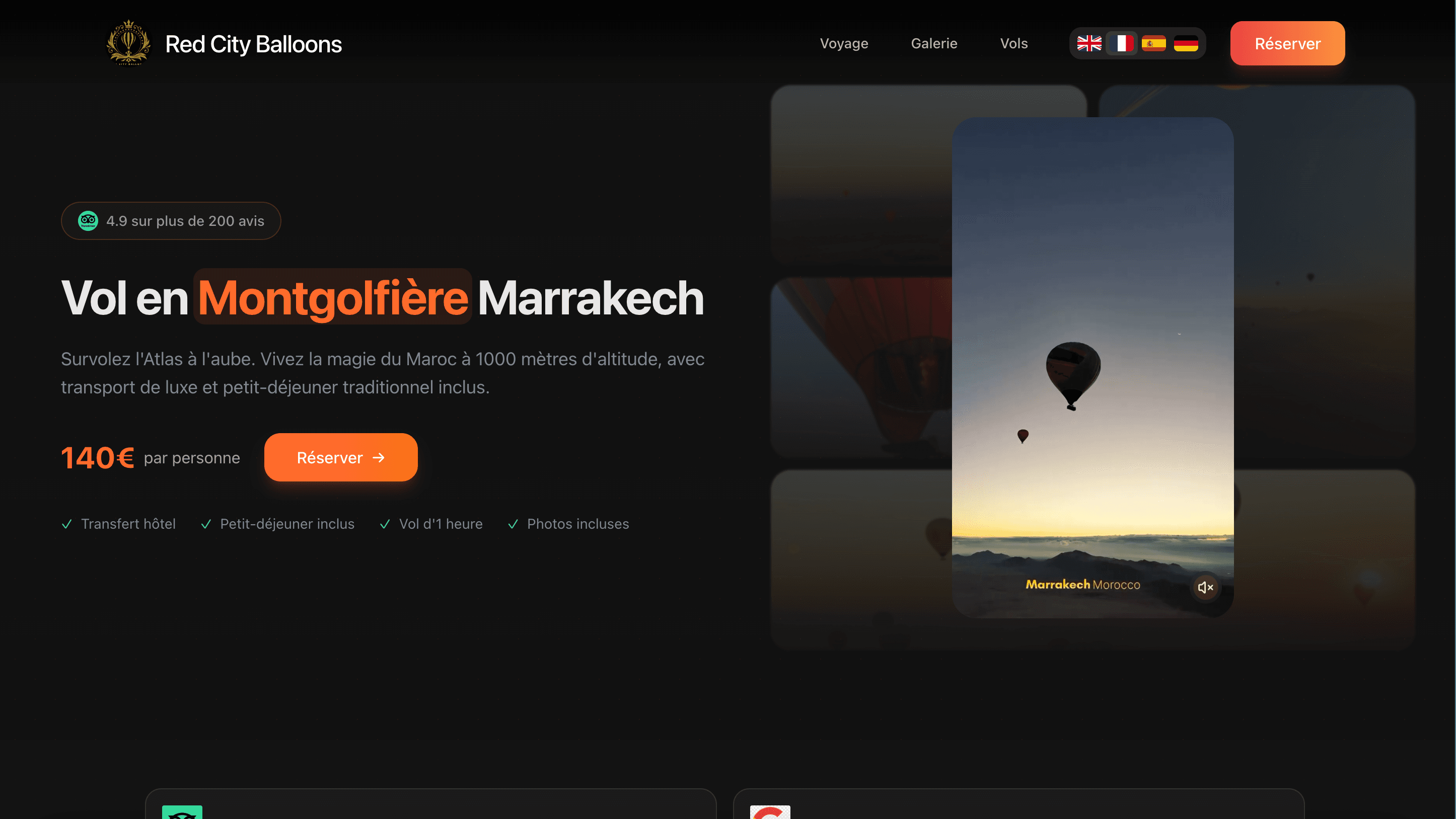 Red City Balloons - Site Web Réservation Montgolfière