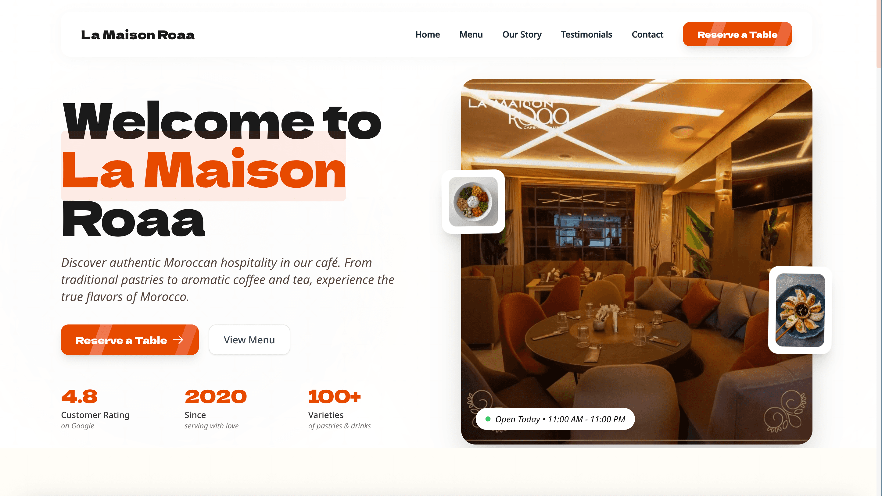La Maison Roaa - Site Web de Réservation Restaurant